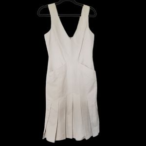 Designer Charles Chang-Lima Cream Silk Cocktail Dress Size 4